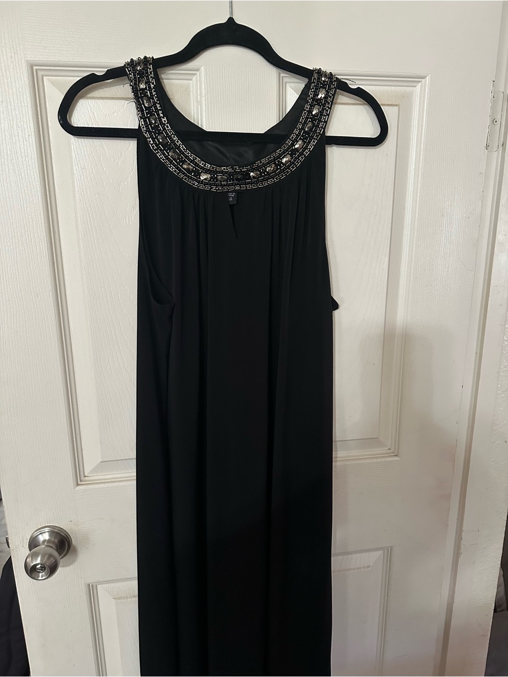 Lane Bryant Black Maxi Dress with Beaded Collar